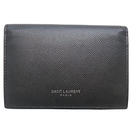 Portafoglio per uomo Saint Laurent in pelle di vitello nera Nero