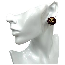 Orecchini a clip in oro e rosso con motivo Coco Mark di CHANEL Rosso D'oro
