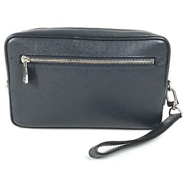 Pochette Kasai en Taiga de Louis Vuitton Bleu Marine