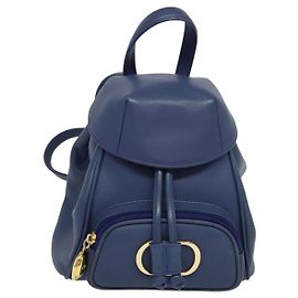 Vintage Leder Rucksack Christian Dior klein Blau