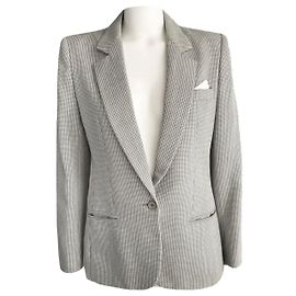 Valentino Garavani Light Blue Houndstooth Wool Blazer Blue Grey Light blue