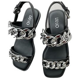 Liu.Jo Black Leather Sandals Size 36 Black
