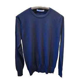 GIVENCHY Merinowoll Pullover Rundhals Marineblau 100% Wolle Marineblau