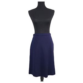 Yves Saint Laurent YSL Rive Gauche blaue Wollrock Blau