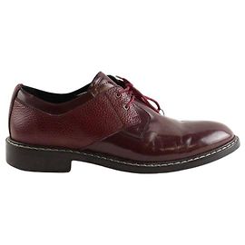 Mm6 Scarpe in Pelle Bordeaux con Lacci Bordò