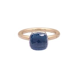 Anillo Pomellato, "Nudo Petit", oro blanco, oro rosa, topacio azul de Londres. Otro