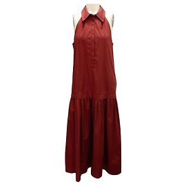 Robe Midi en Coton Vera Sombre Bosco A.L.C. Marron