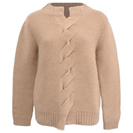 Max Mara Kabelstrickpullover aus beigem Kaschmir Beige