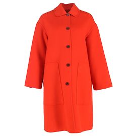 Hermès Single Breasted Coat in Orange Cashmere Orange