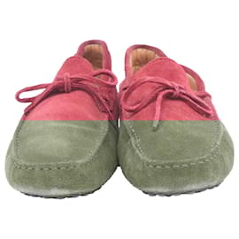 Tod's-Tod's Gommino Loafers in Red Suede-Red