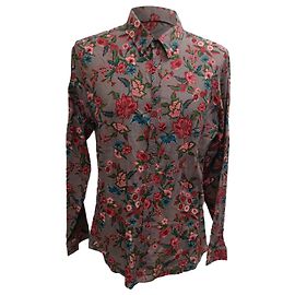 Camisa de manga larga en algodón con estampado floral Gucci Multicolor