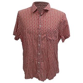 Camisa de botones estampada Gucci en algodón rojo Otro Impresión de pitón