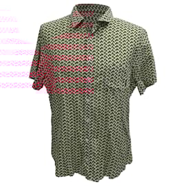 Gucci-Gucci Printed Button Down Shirt in Red Cotton-Other,Python print