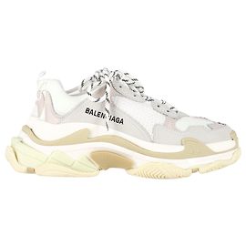 Balenciaga Triple S Sneakers in White Polyester White