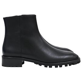 Stuart Weitzman Maelie Ankle Booties in Black Leather Black