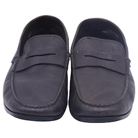 Tod's-Tod's Driving Penny Loafers in Brown Leather -Brown,Red