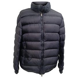 Moncler Rodez Zipped Down Jacket in Navy Blue Polyamide Blue Navy blue