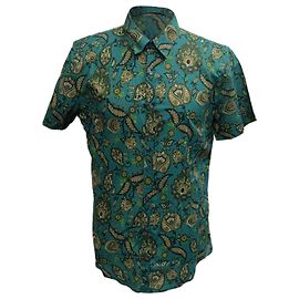 Camisa de botones de algodón multicolor con estampado paisley de Gucci Multicolor