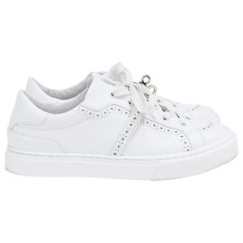 Hermès Day Low Top Sneakers in White Leather White