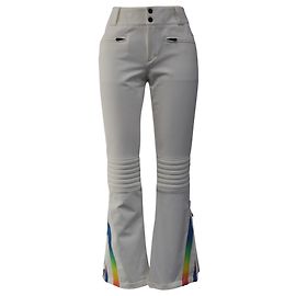 Pantaloni da sci flare Chevron Perfect Moment in nylon bianco Bianco