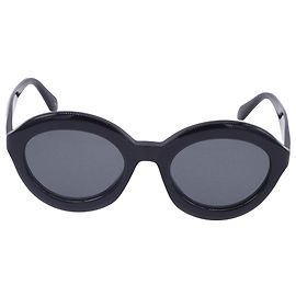 Alaïa AA0088S Round-Framed Sunglasses in Black Acetate Black