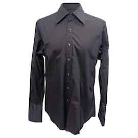 Gucci-Gucci Button Down Shirt in Black Cotton	-Black