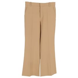 Calça reta Chloé em lã bege Bege