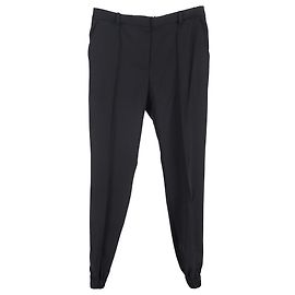 Alexander Mcqueen Gartered Ankle-Hosen aus schwarzer Wolle Schwarz