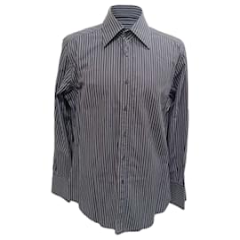 Gucci-Gucci Striped Button Down Shirt in Grey Cotton-Other,Python print