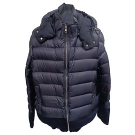Moncler Riom Down Jacket in Navy Blue Polyamide Blue Navy blue