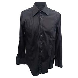 Camicia con bottoni Gucci in cotone nero Nero