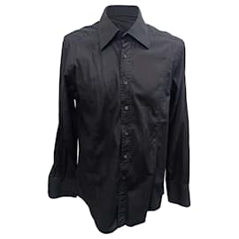 Gucci-Gucci Button Down Shirt in Black Cotton	-Black