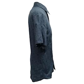 Gucci-Gucci Floral Print Button Down Shirt in Navy Blue Cotton-Blue,Light blue