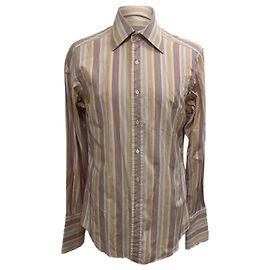 Camicia a righe con bottoni Gucci in cotone multicolore Multicolore