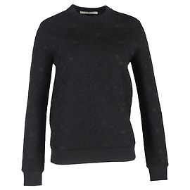 Suéter de cuello redondo en poliéster negro con detalles de encaje Givenchy Negro