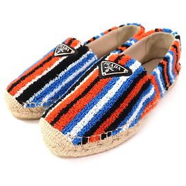 Prada Slip-on Terry cloth Espadrilles Flats Orange