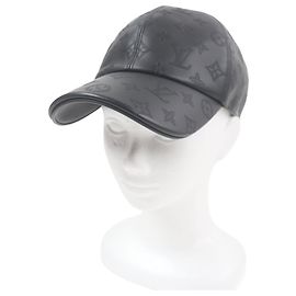Louis Vuitton Cap Monogram Shadow All Leather Baseball Cap Black