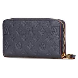 Louis Vuitton-Louis Vuitton Zippy Wallet Monogram Empreinte Long Wallet-Blue,Other