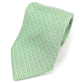 Hermès Corbata de seda Hermes Verde