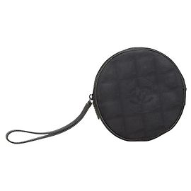 Chanel New Travel Line Nylon Leather Pouch Black