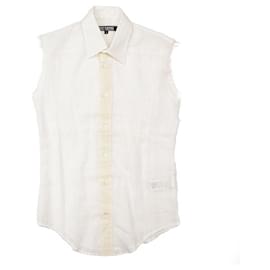 Top sin mangas de algodón Raf Simons Blanco Otro