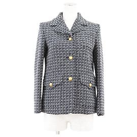 Gucci GG Jacquard Wool Blend Jacket Blue Other