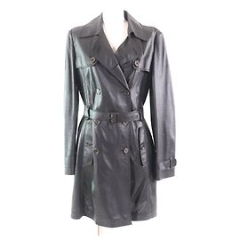 Autre Marque Abrigo Trench Hugo Boss de Cuero de Cordero Bronce Marrón oscuro