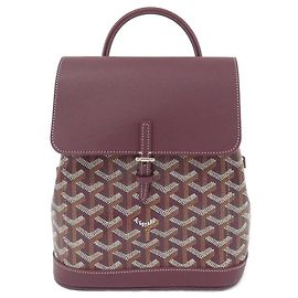 Goyard Alpin Mini Coated Canvas Backpack Brown Dark red
