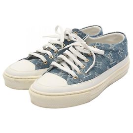 Louis Vuitton Stellar Line Denim Sneakers White Blue