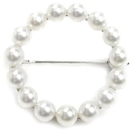 Broche de prata com pérolas MIKIMOTO Prata