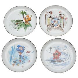 Louis Vuitton Vivienne Ceramic Plate Set White