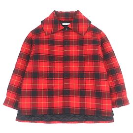 Abrigo de algodón de franela Balenciaga Roja