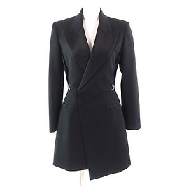 Smokingjacke mit Spitzrevers Alexander McQueen Wolljacke Schwarz
