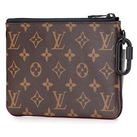 Louis Vuitton-Bolsa Clutch Monogram com Zíper Louis Vuitton-Marrom,Bronze